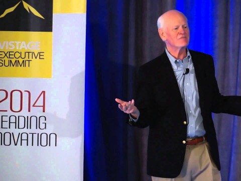 Marshall Goldsmith talks at the Vistage Executive Summit in San Diego