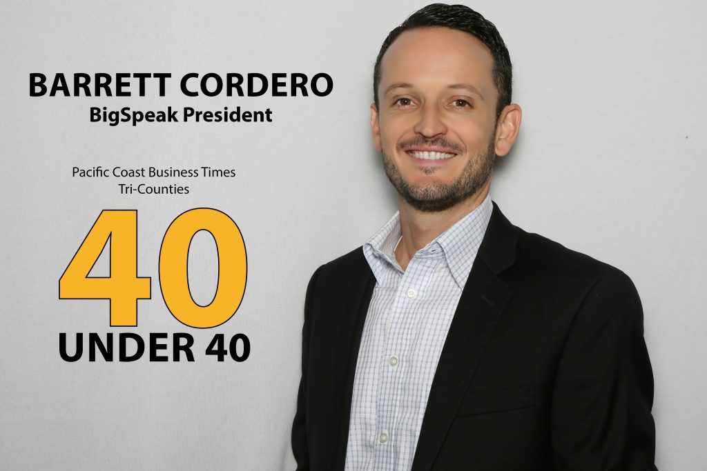 BigSpeak President Barrett Cordero Awarded 40 Under 40