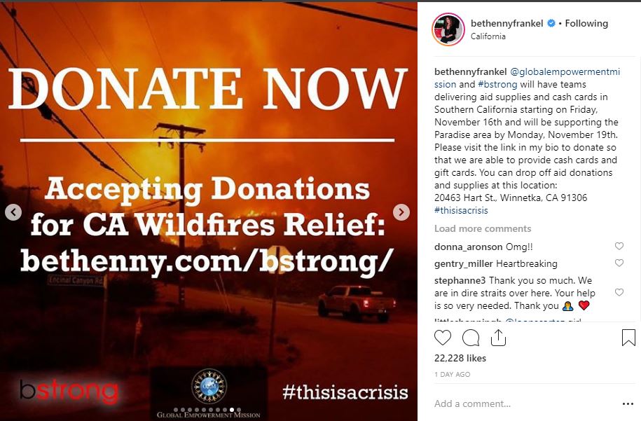 Bethenny Frankel’s bstrong Program is Donating to California Wildfires
